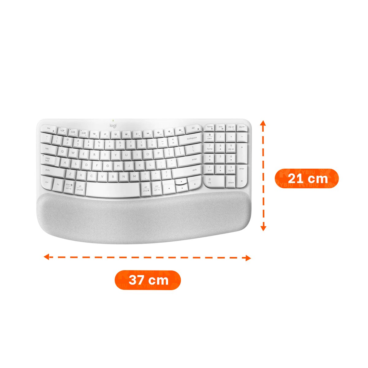 DISPOSITIVO QUE APORTA FLUIDEZ AL TECLEAR CON TECLAS ONDULADAS BLANCO Y+REGALO STICKER - 4