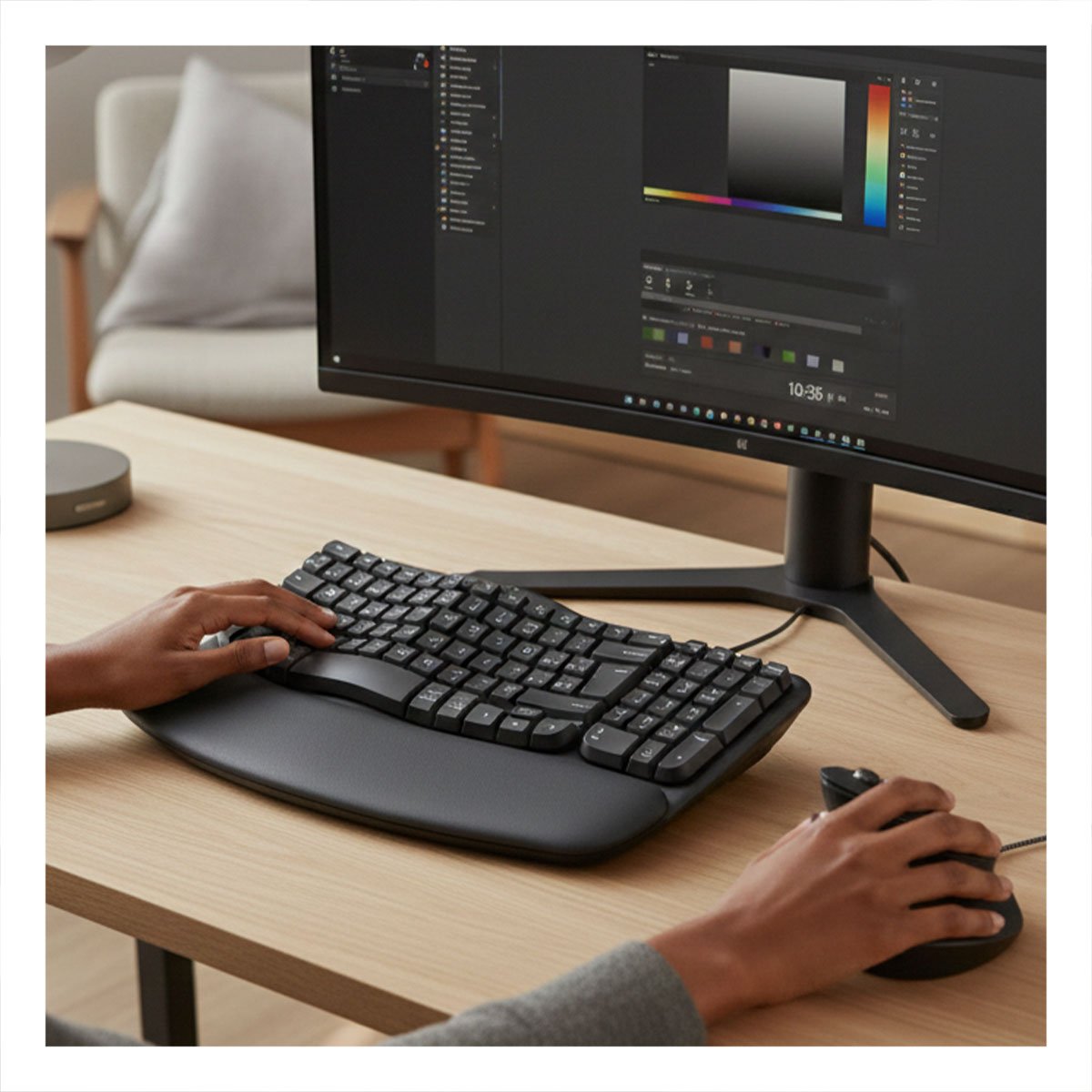 DISPOSITIVO INALAMBRICO CON TECLAS ONDULADAS Y CONFORT SUPERIOR NEGRO - 2