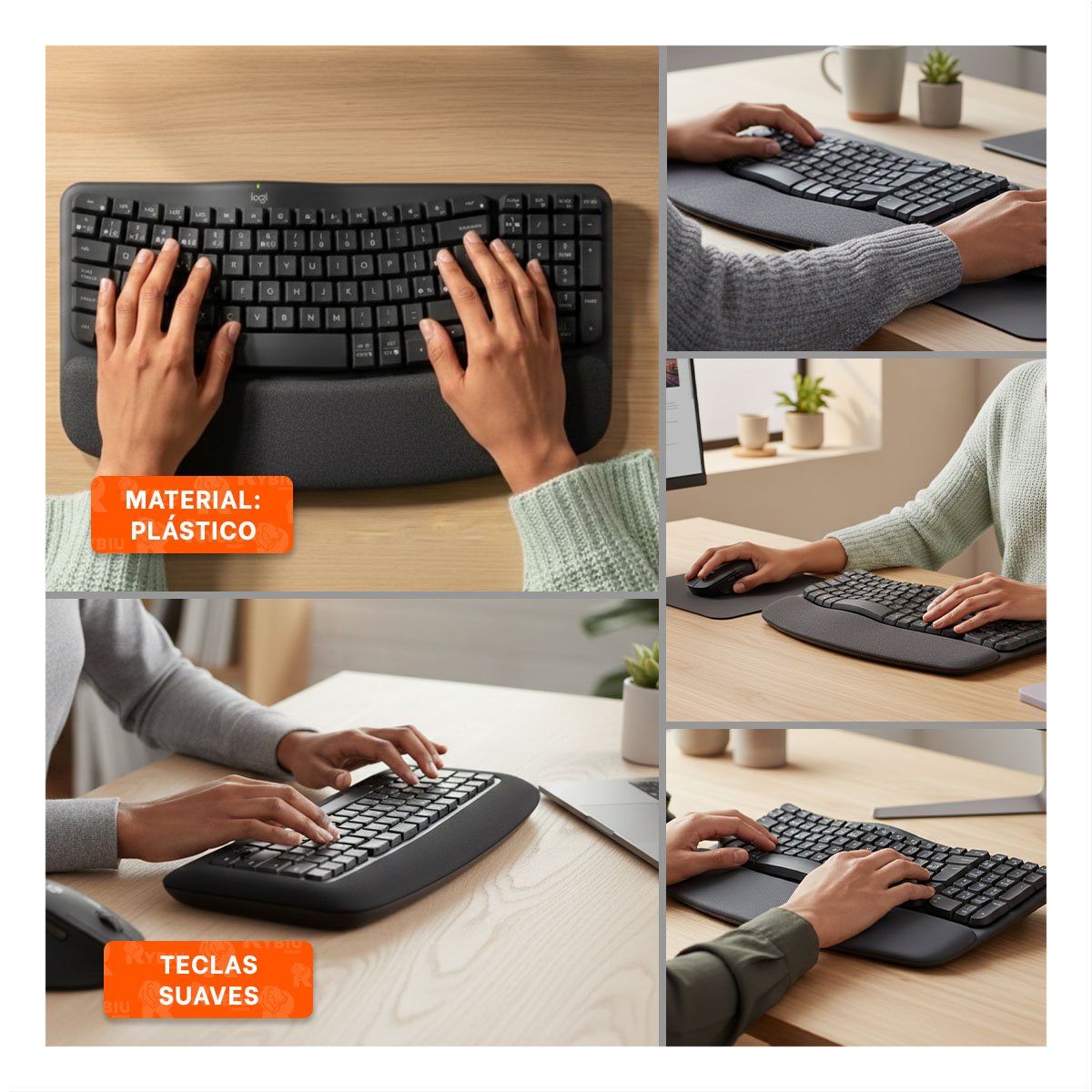 DISPOSITIVO INALAMBRICO CON TECLAS ONDULADAS Y CONFORT SUPERIOR NEGRO - 5