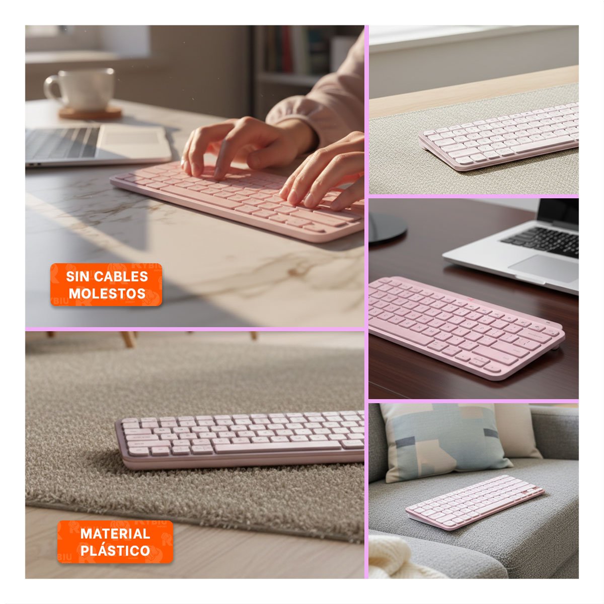 DISPOSITIVO INALAMBRICO PARA COMPUTADORA Y LAPTOP ROSADO - 5