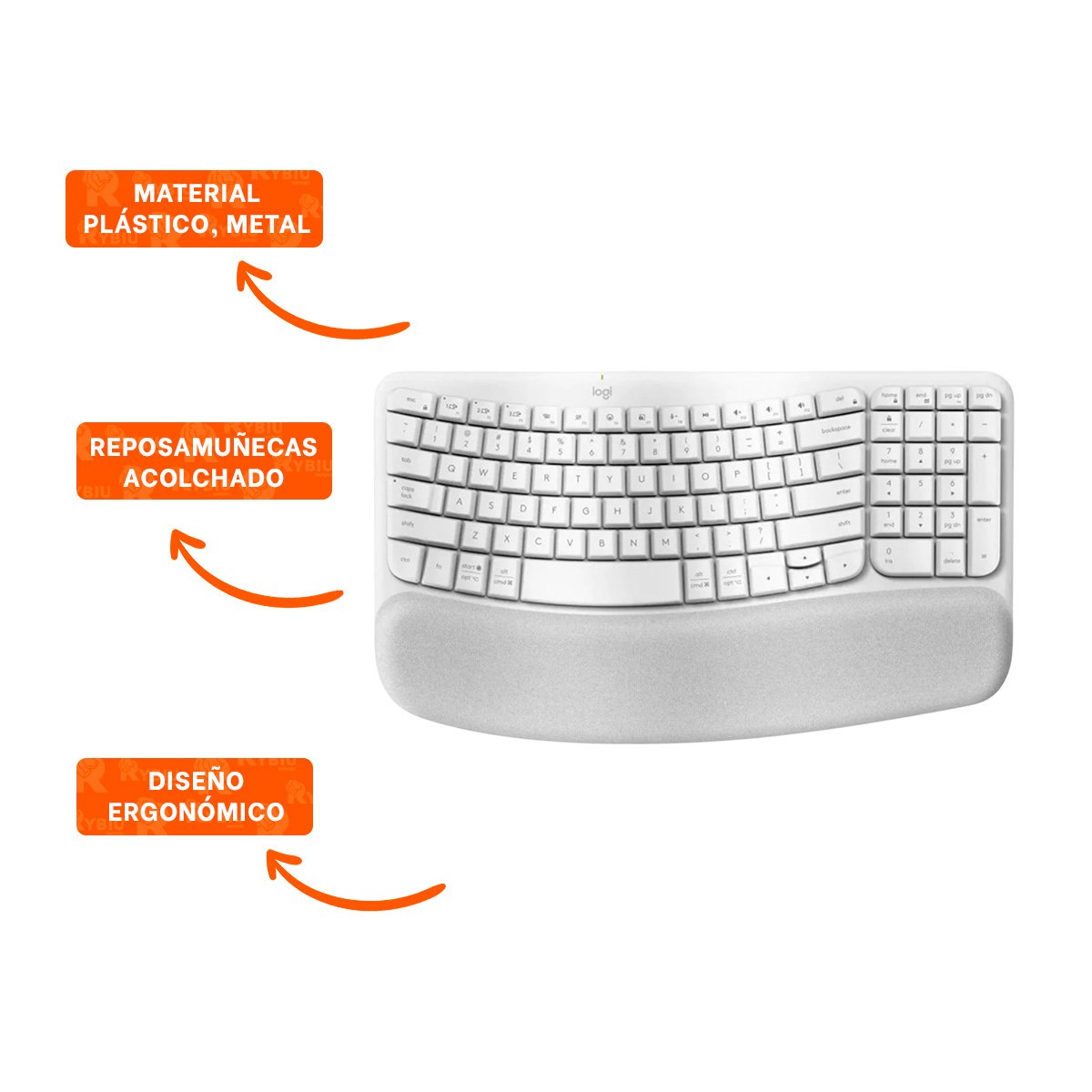 DISPOSITIVO QUE TRANSFORMA LA EXPERIENCIA DE ESCRITURA CON TECLAS ONDULADAS BLANCO - 3