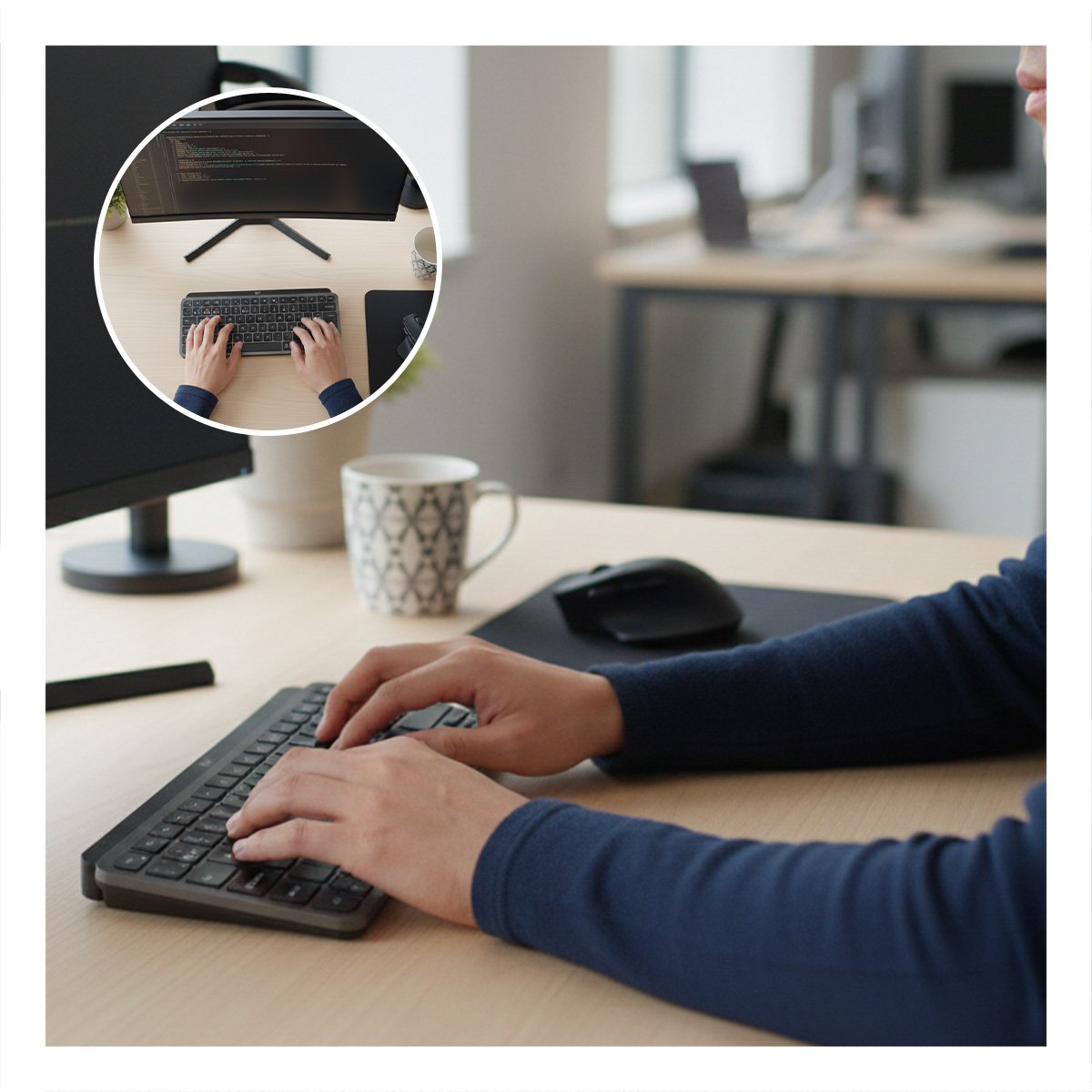 TECLADO CON ESTILO MINIMALISTA Y CONEXION INALAMBRICA NEGRO Y+REGALO STICKER - 5