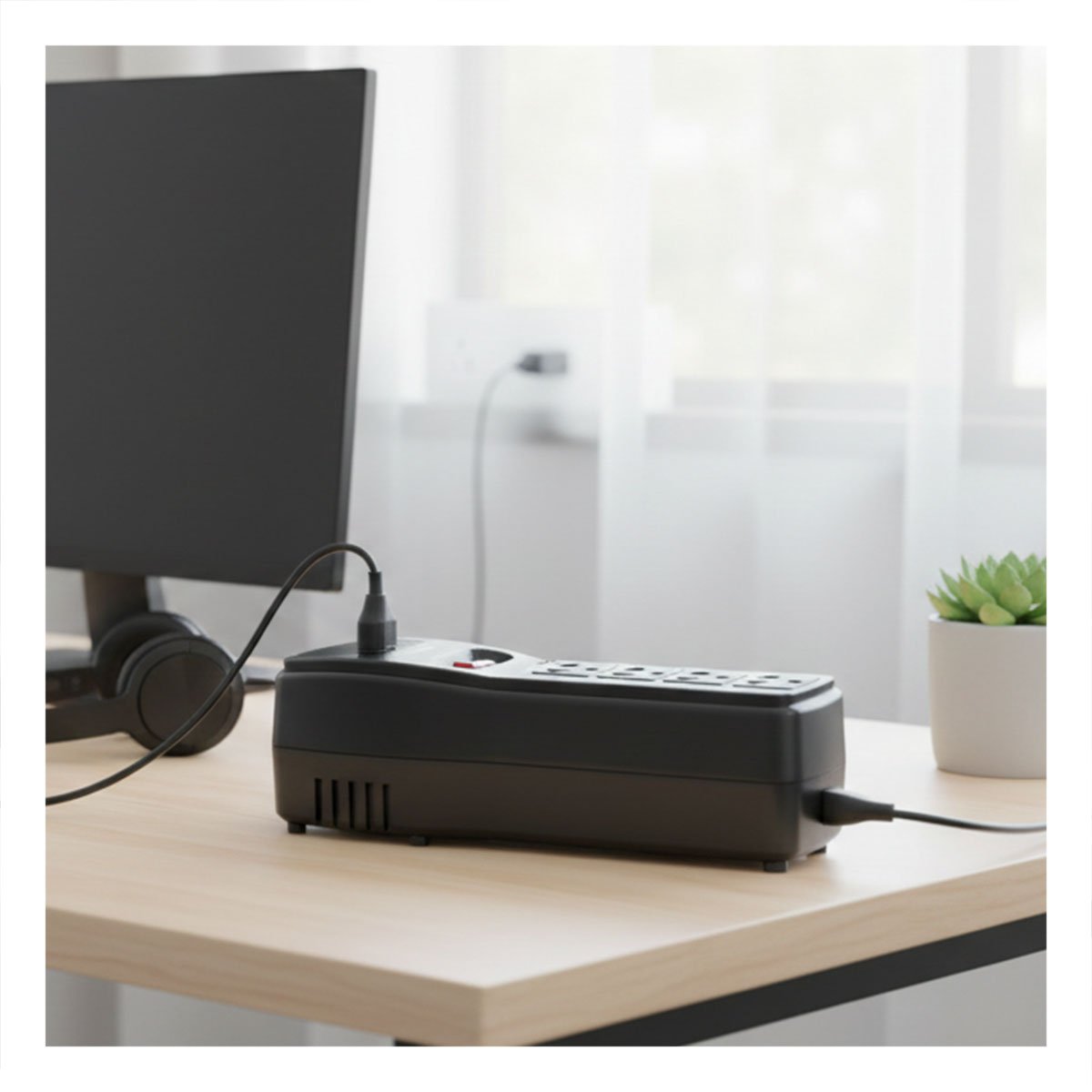 ESTABILIZADOR PARA EQUIPOS ELECTRONICOS CON AJUSTE AUTOMATICO NEGRO Y+LIGAS REGALO - 2