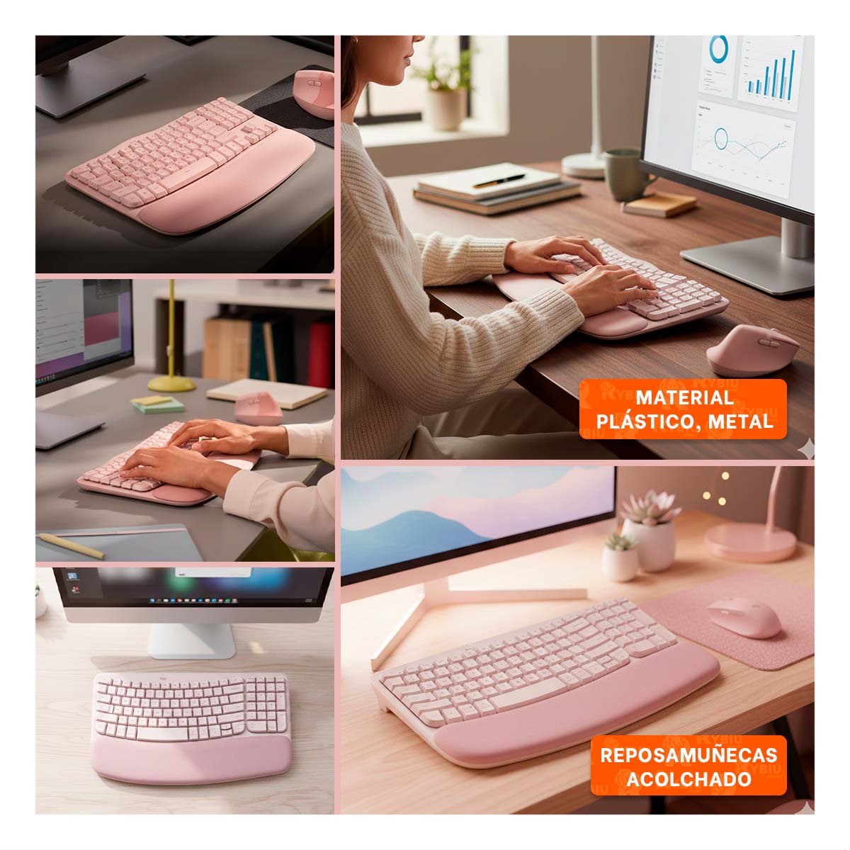 PACK2 TECLA CON FORMA ONDULADA QUE FACILITA LA PRECISIÓN ROSADO Y+PAPEL REGALO - 3