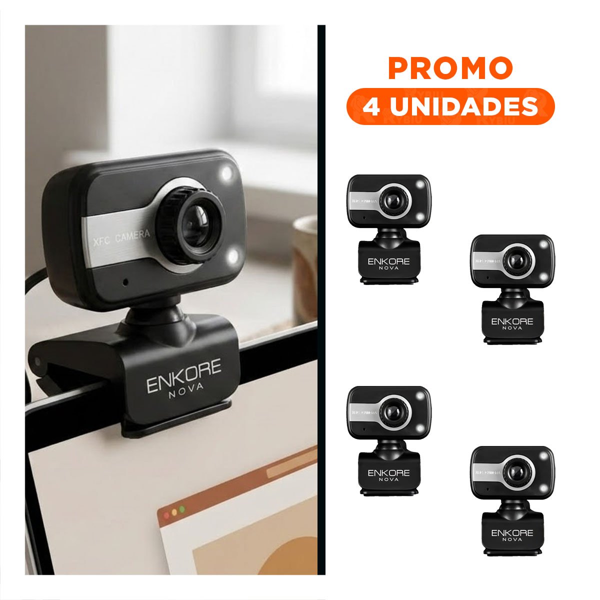 PACK4 CAMARA MODERNA PARA STREAMING EN JORNADAS DE TRABAJO REMOTO Y+REGALO STICKER - 1