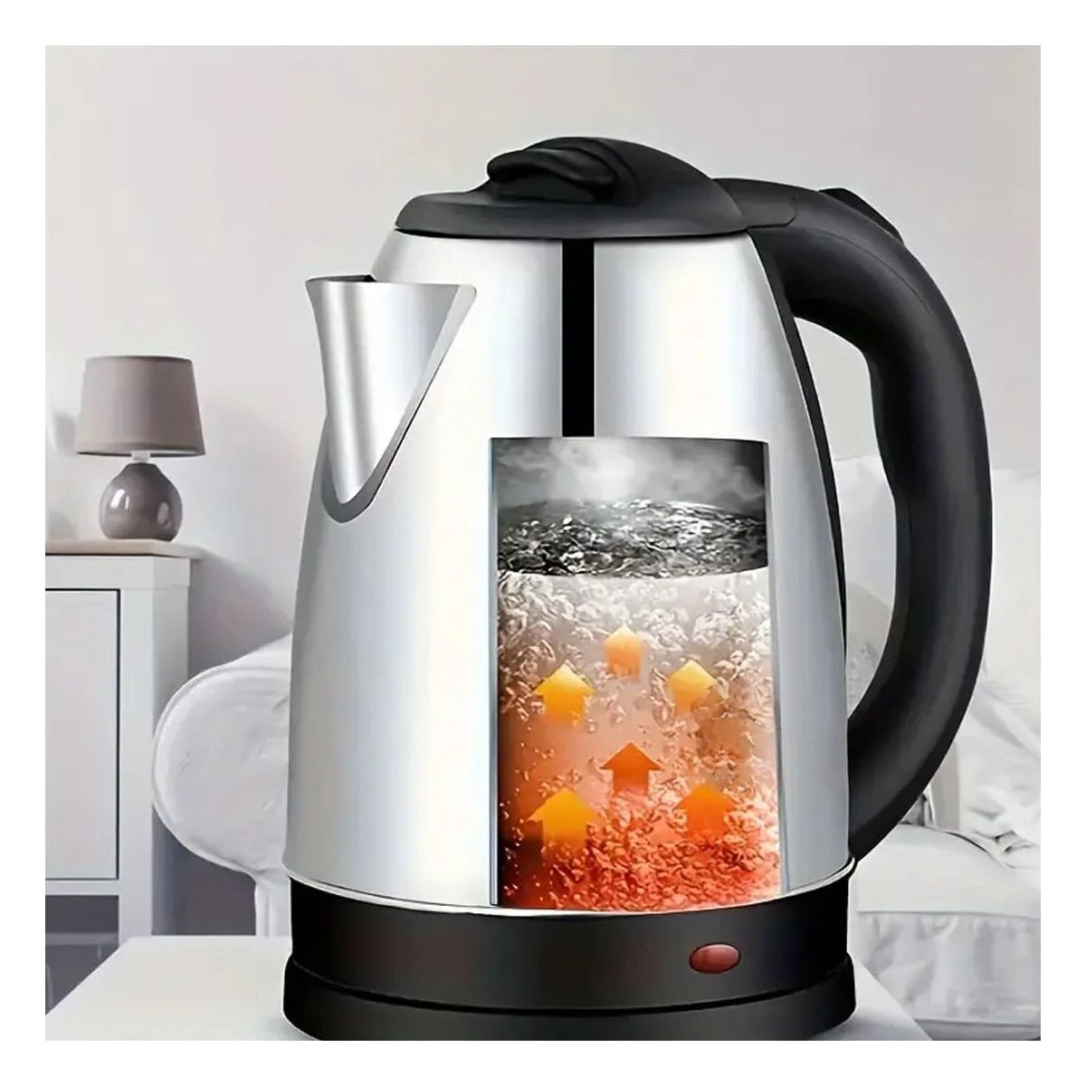 PACK4 JARRA TERMICA ELECTRICA 2LT PLATEADO PARA COCINA Y+REGALO STICKER - 5
