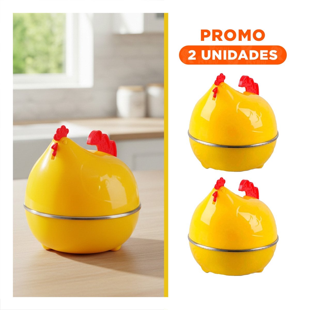 PACK2 MAQUINA PRACTICA GALLINA DE HUEVOS AMARILLO PARA HOGAR - 1