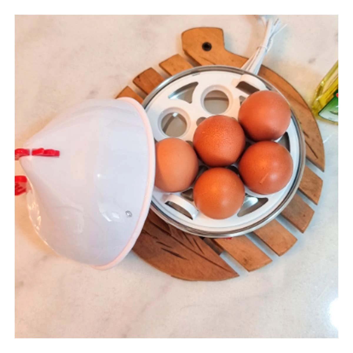 PACK4 COCEDOR GALLINA BLANCO PARA HERVIR HUEVOS EN COCINA HOGAR Y+PAPEL REGALO - 5