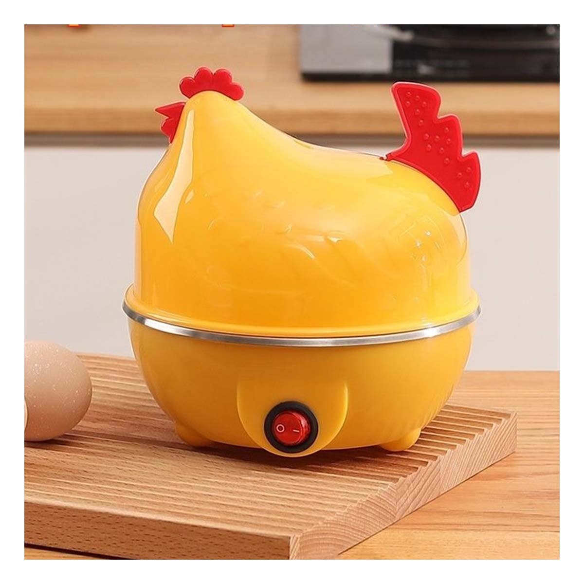 PACK4 HERVIDOR COMPACTO GALLINA DE HUEVOS AMARILLO PARA COCINA - 3