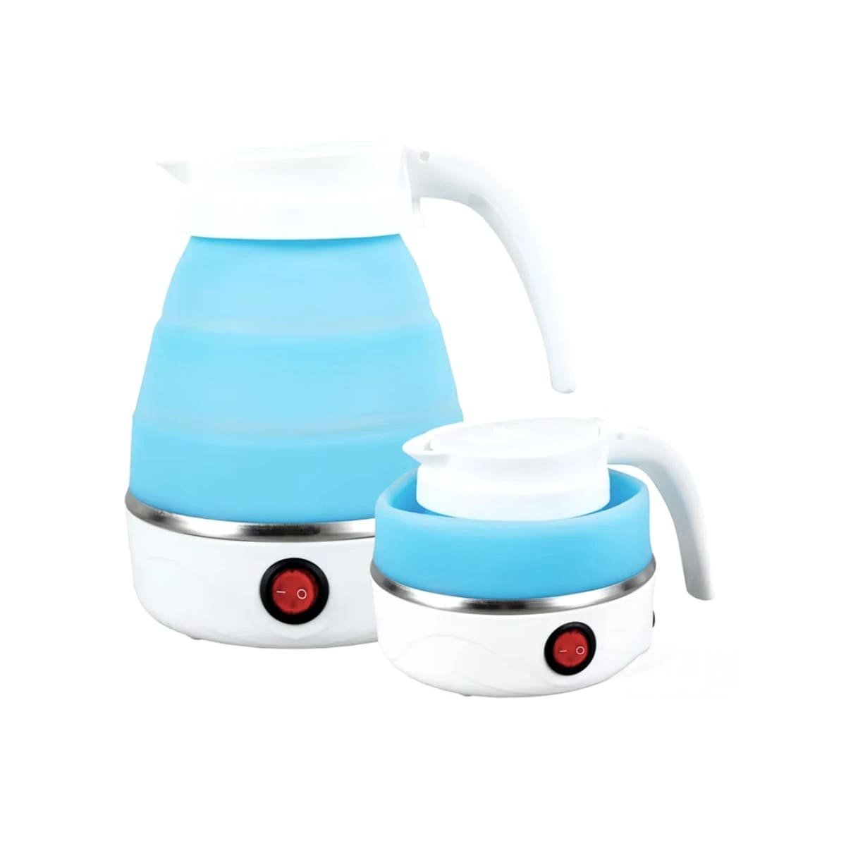 PACK6 TETERE DE VIAJE ELECTRICO DE SILICONA 600ML CELESTE FUNCIONAL Y+REGALO STICKER - 2