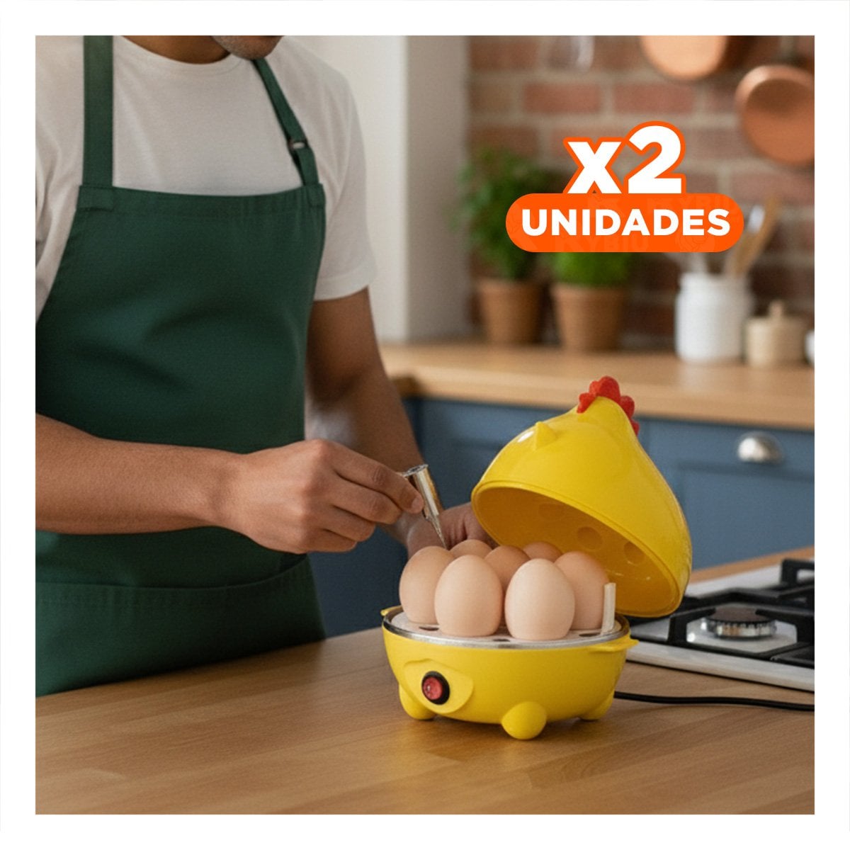 PACK2 ELECTRODOMESTICO PRACTICO GALLINA DE HUEVOS AMARILLO Y+REGALO STICKER - 1