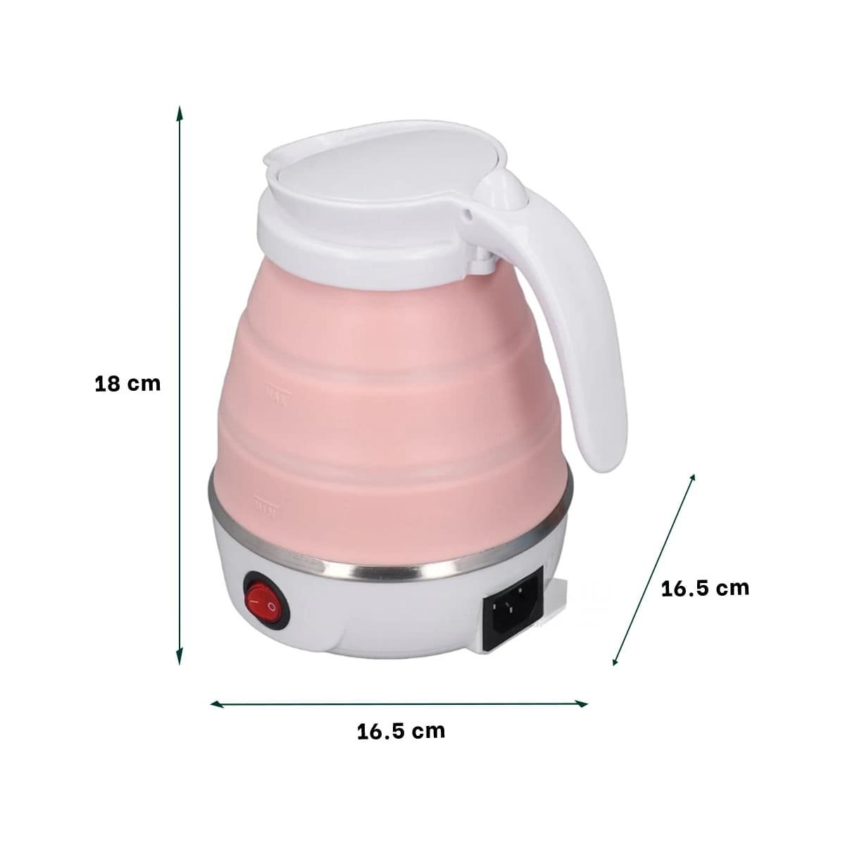 PACK4 HERVIDOR LIVIANO ELECTRICO DE SILICONA ROSADO 600ML PARA MOVIMIENTO Y+PAPEL REGALO - 4
