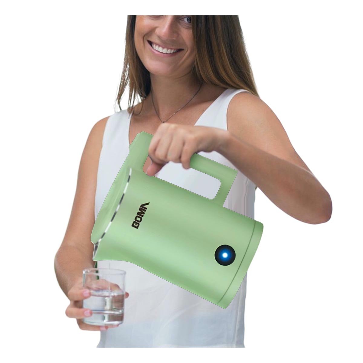 PACK6 CALENTADOR ELECTRICO MODERNO 1800ML VERDE BOMA DISENO ELEGANTE Y+REGALO STICKER - 2