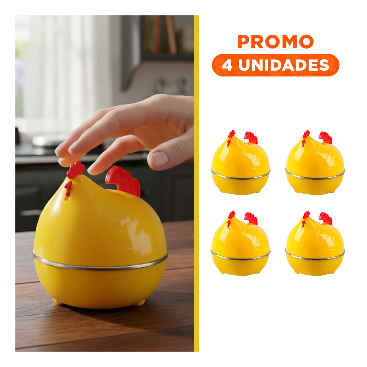 PACK4 MAQUINA COMPACTA GALLINA DE HUEVOS AMARILLO PARA HOGAR Y+REGALO STICKER - 1