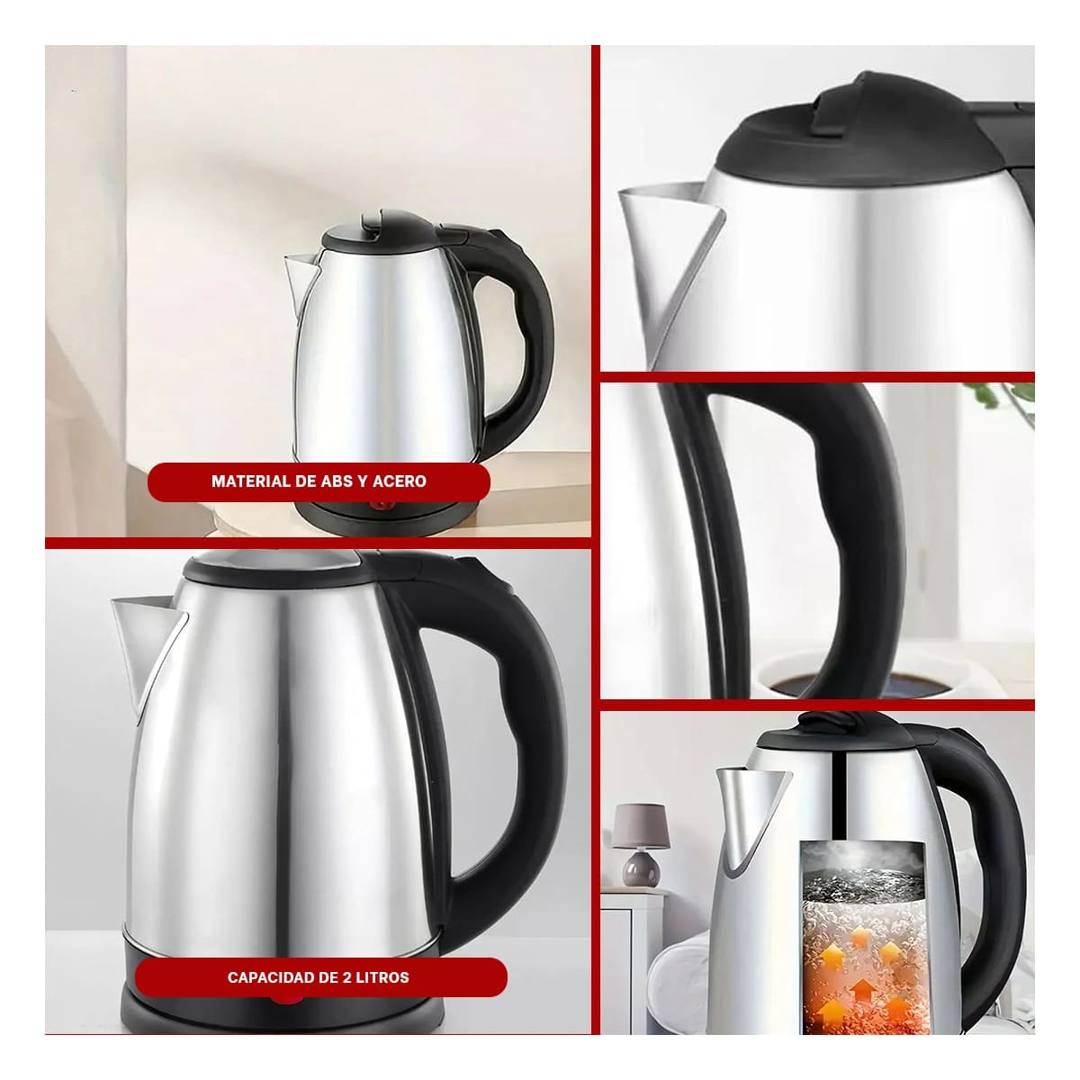PACK2 CONTENEDOR DE AGUA 2LT PLATEADO PARA COCINA Y+PAPEL REGALO - 3