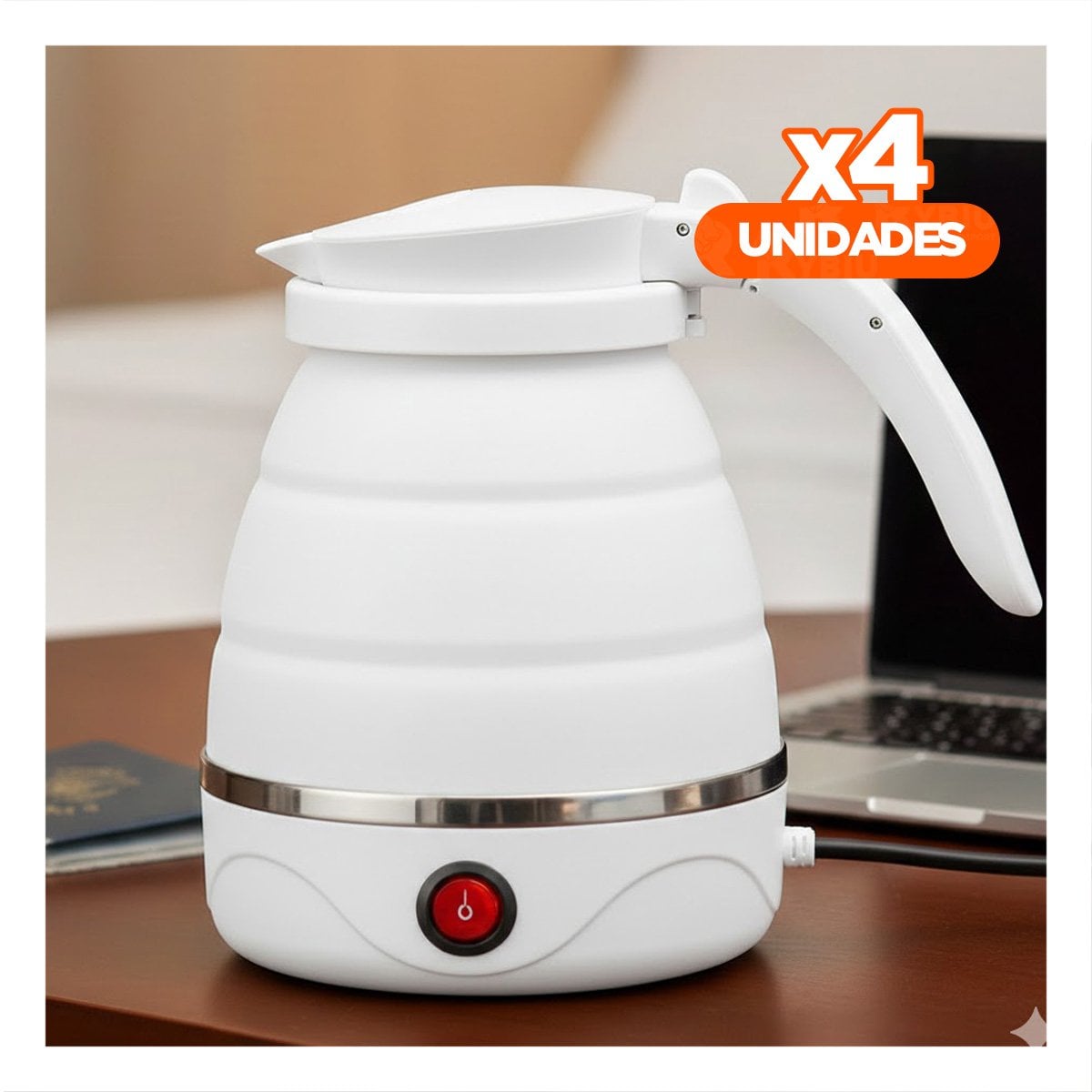 PACK4 TETETERA ELECTRICA PORTATIL PLEGABLE 600ML BLANCO - 1