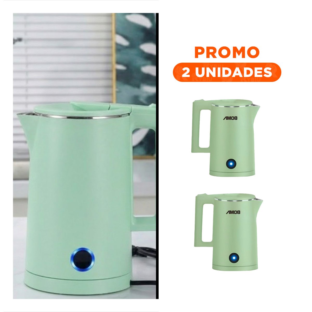 PACK2 DISPENSADOR PORTATIL DE AGUA 1800ML VERDE BOMA ALTA CALIDAD - 1