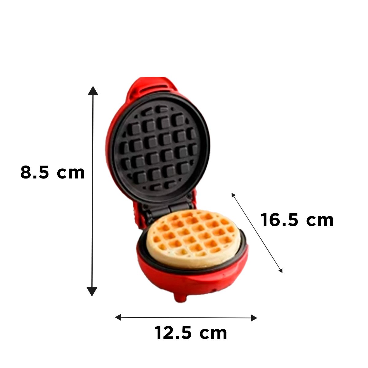 PACK4 SANDWICHERA MINI ANTIADHERENTE CIRCULAR ROJO NEGRO PARA COCINA - 4