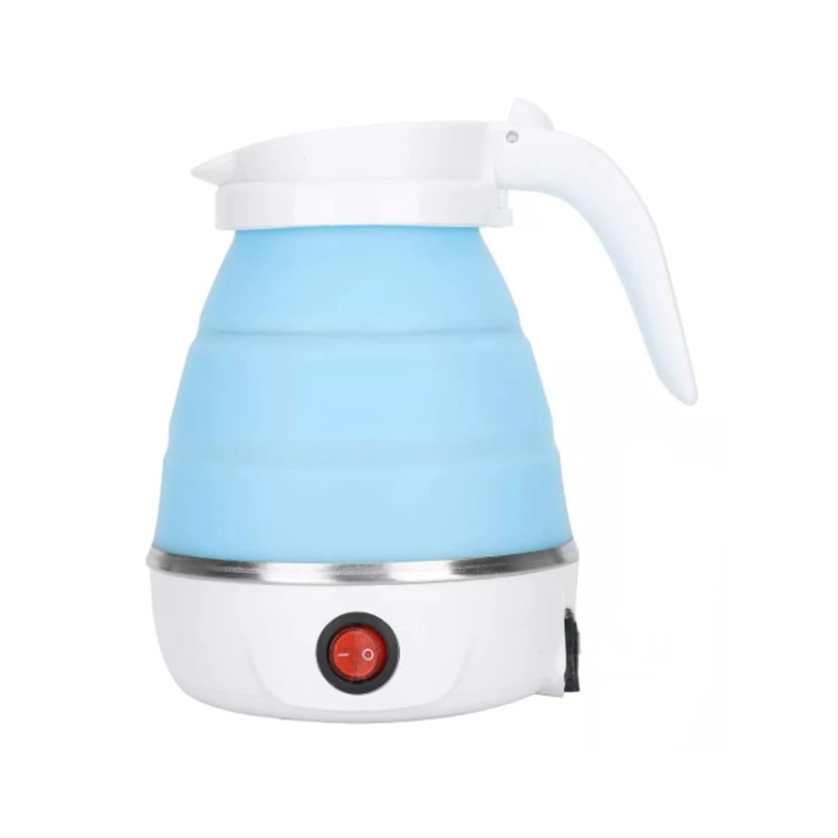 PACK2 OLLA PRACTICA ELECTRICA DE SILICONA 600ML CELESTE PARA VIAJES Y+REGALO STICKER - 2