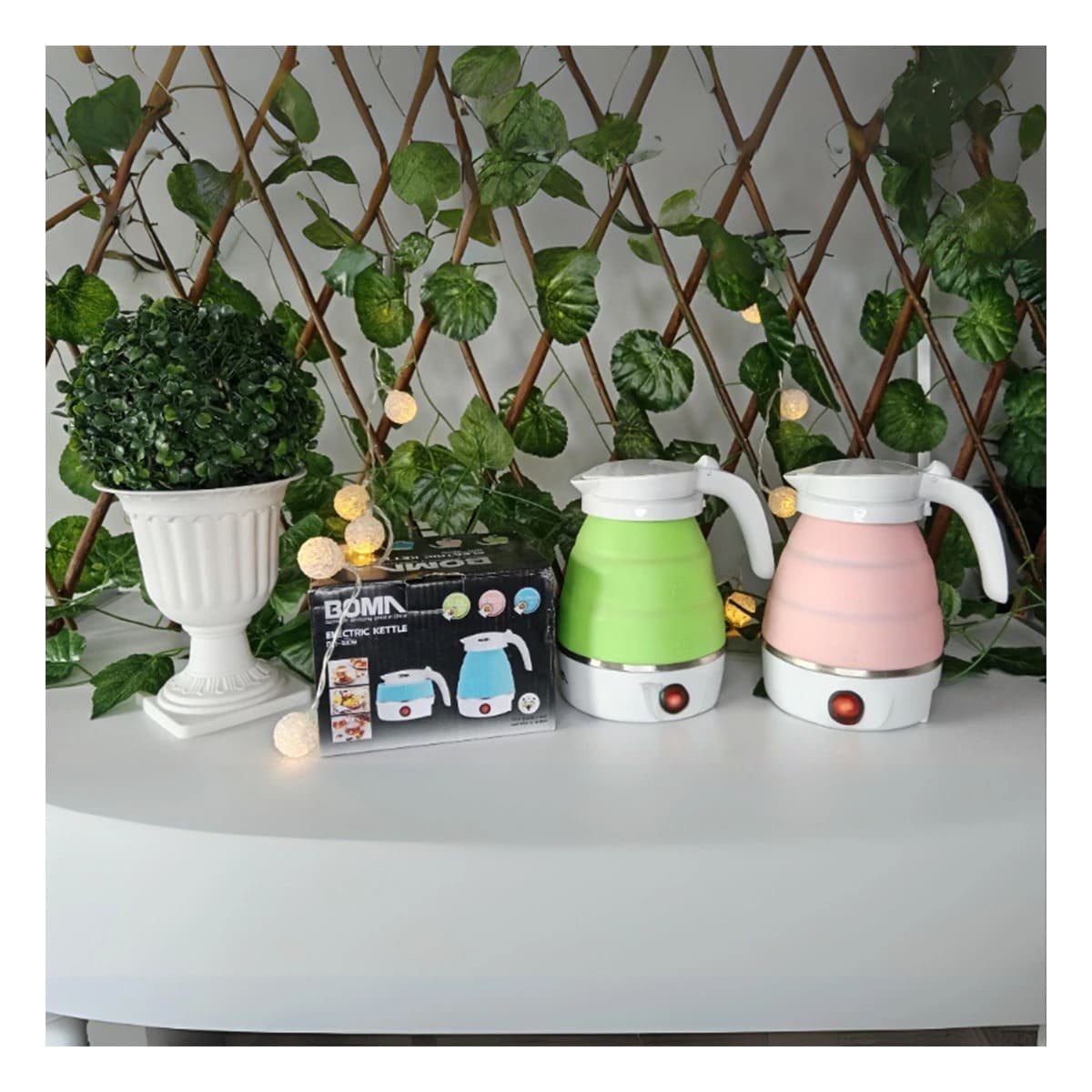 PACK4 CALENTADOR DE COCINA ELECTRICO PLEGABLE 600ML VERDE PARA ESPACIOS Y+REGALO STICKER - 5