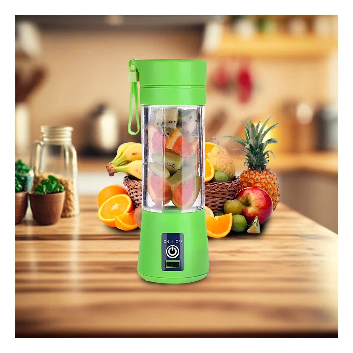 PACK2 TRITURADORA COMPACTA PORTATIL VERDE ELECTRICA PARA JUGOS - 3