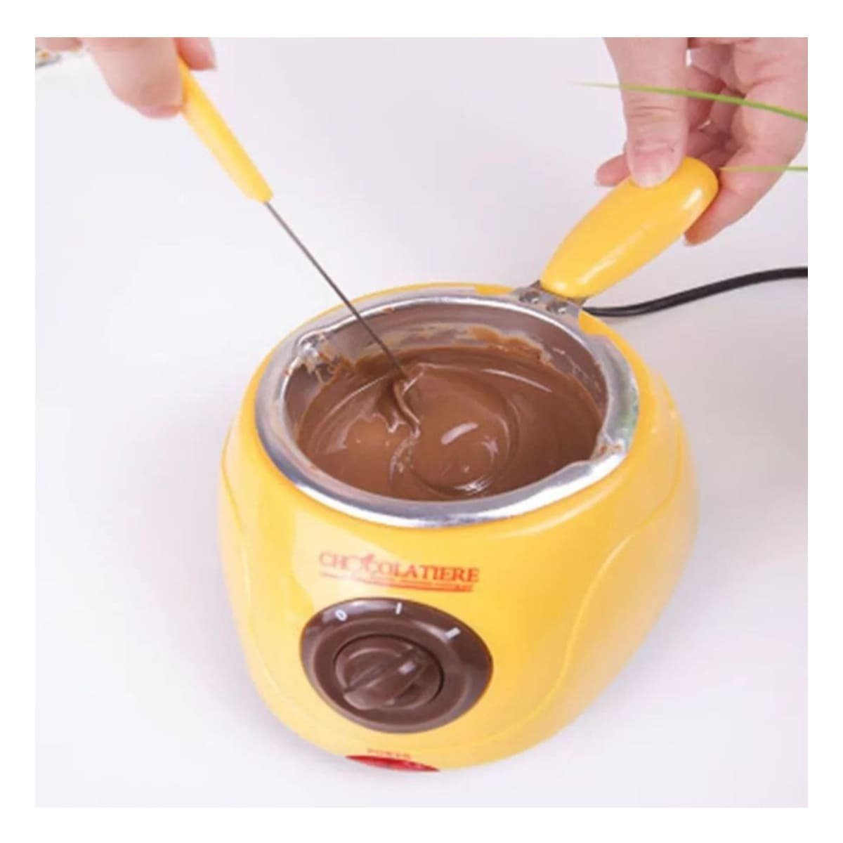 PACK6 OLLA PRACTICA PARA CHOCOLATE CON ACCESORIOS AMARILLO Y+PAPEL REGALO - 5