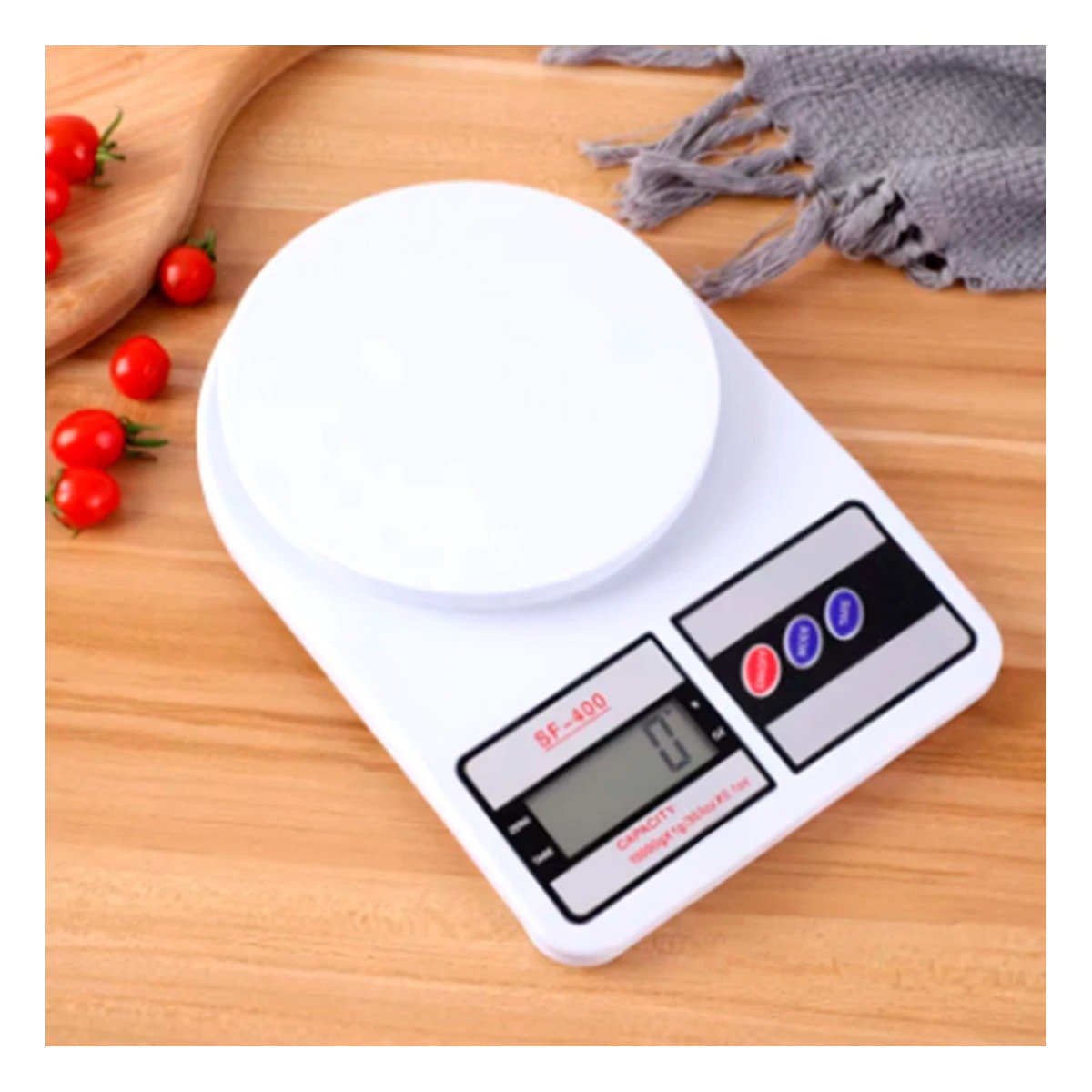 PACK6 BASCULA GRAMERA PARA COCINA Y HOGAR CON FUNCION TARA AUTOMATICA COLOR BLANCO - 3