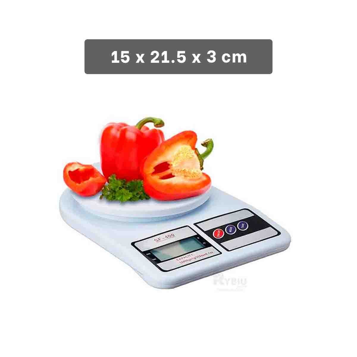PACK6 BASCULA GRAMERA PARA COCINA Y HOGAR CON FUNCION TARA AUTOMATICA COLOR BLANCO - 4