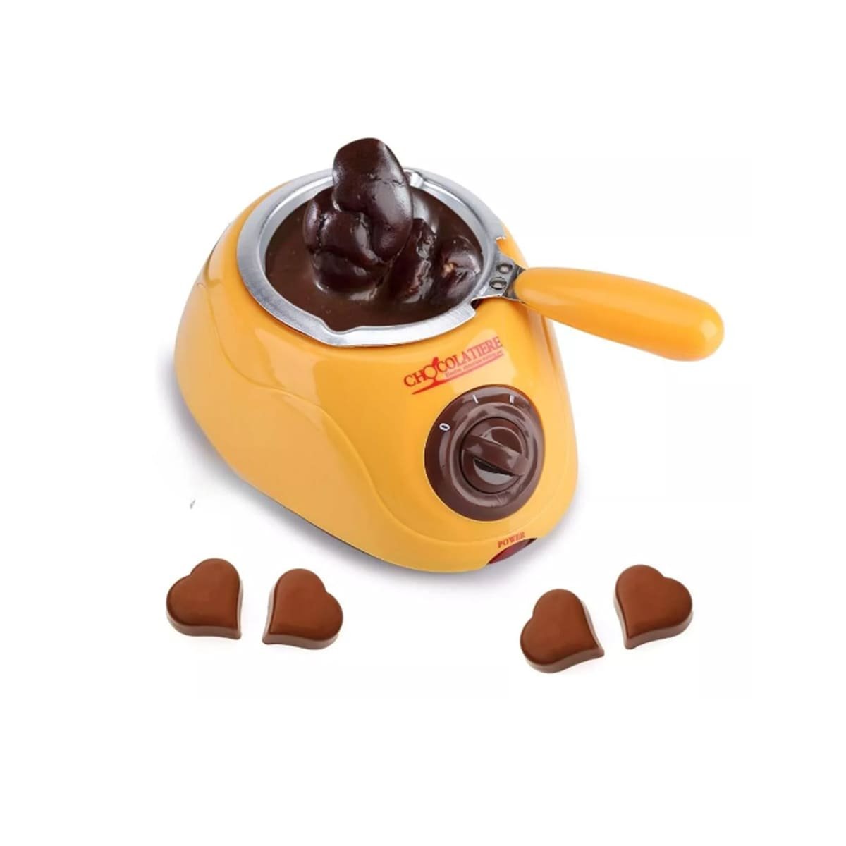 PACK4 RECIPIENTE PARA PREPARAR CHOCOLATE CON ACCESORIOS AMARILLO Y+PAPEL REGALO - 3