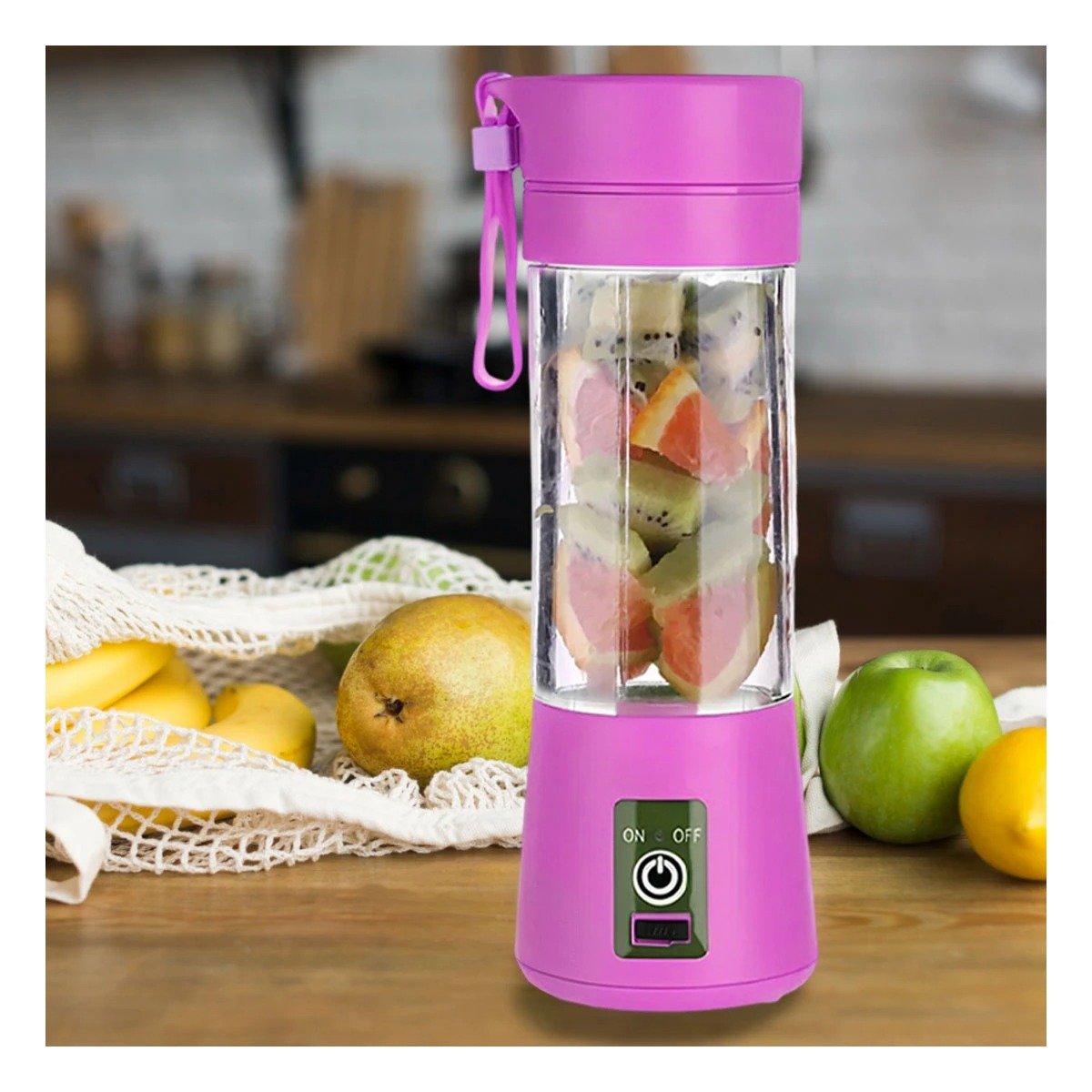 PACK12 MEZCLADORA PERSONAL PORTATIL LILA PARA JUGOS NATURALES Y+REGALO STICKER - 5