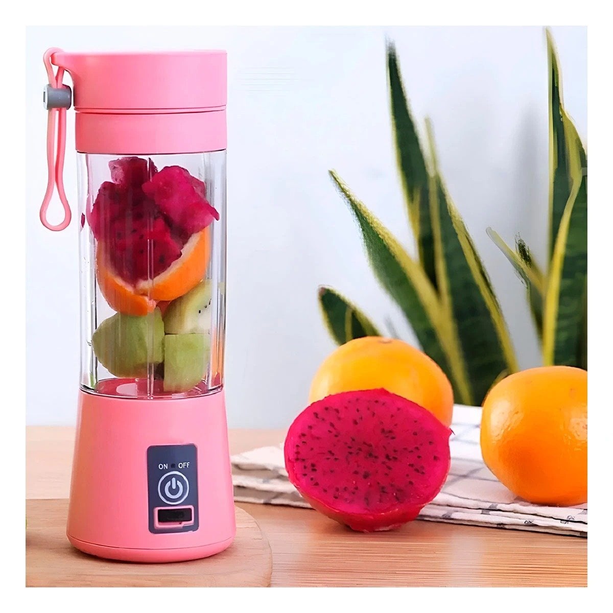 PACK2 MEZCLADOR ELECTRICO PORTATIL ROSADO PARA JUGOS NATURALES - 3