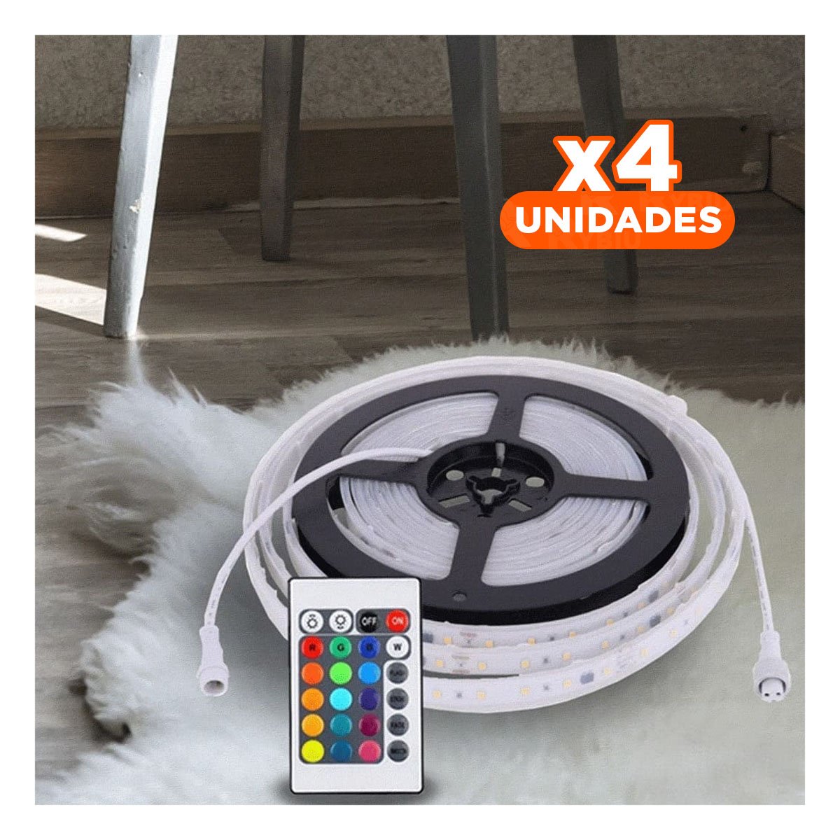 PACK4 CINTAS LED 5MT CON CONTROL PARA AMBIENTACION HOGAR ESPACIO MODERNO - 1