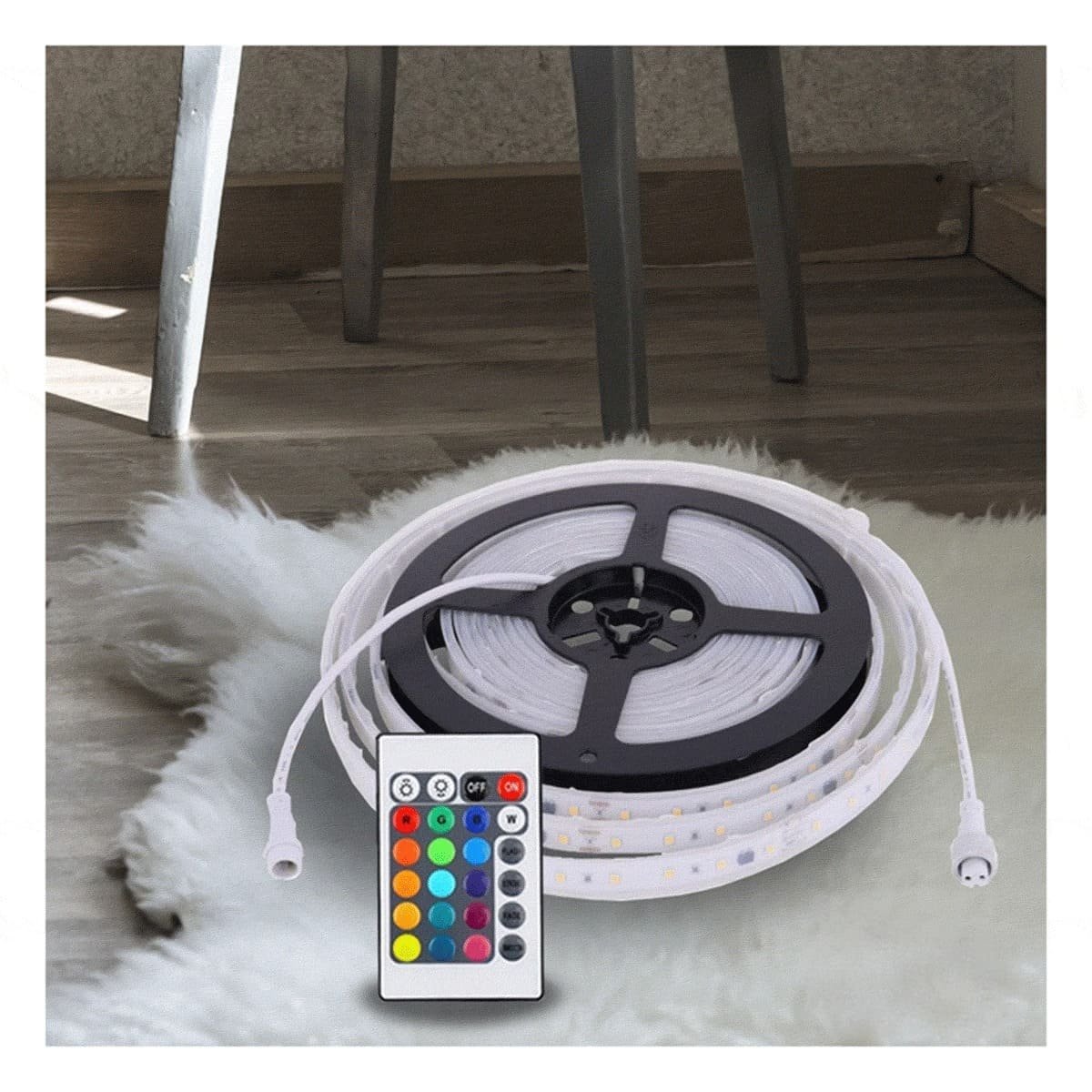 BANDAS 5MT LED CON CONTROL PARA ILUMINACION HOGAR ESPACIO MODERNO Y+REGALO STICKER - 2