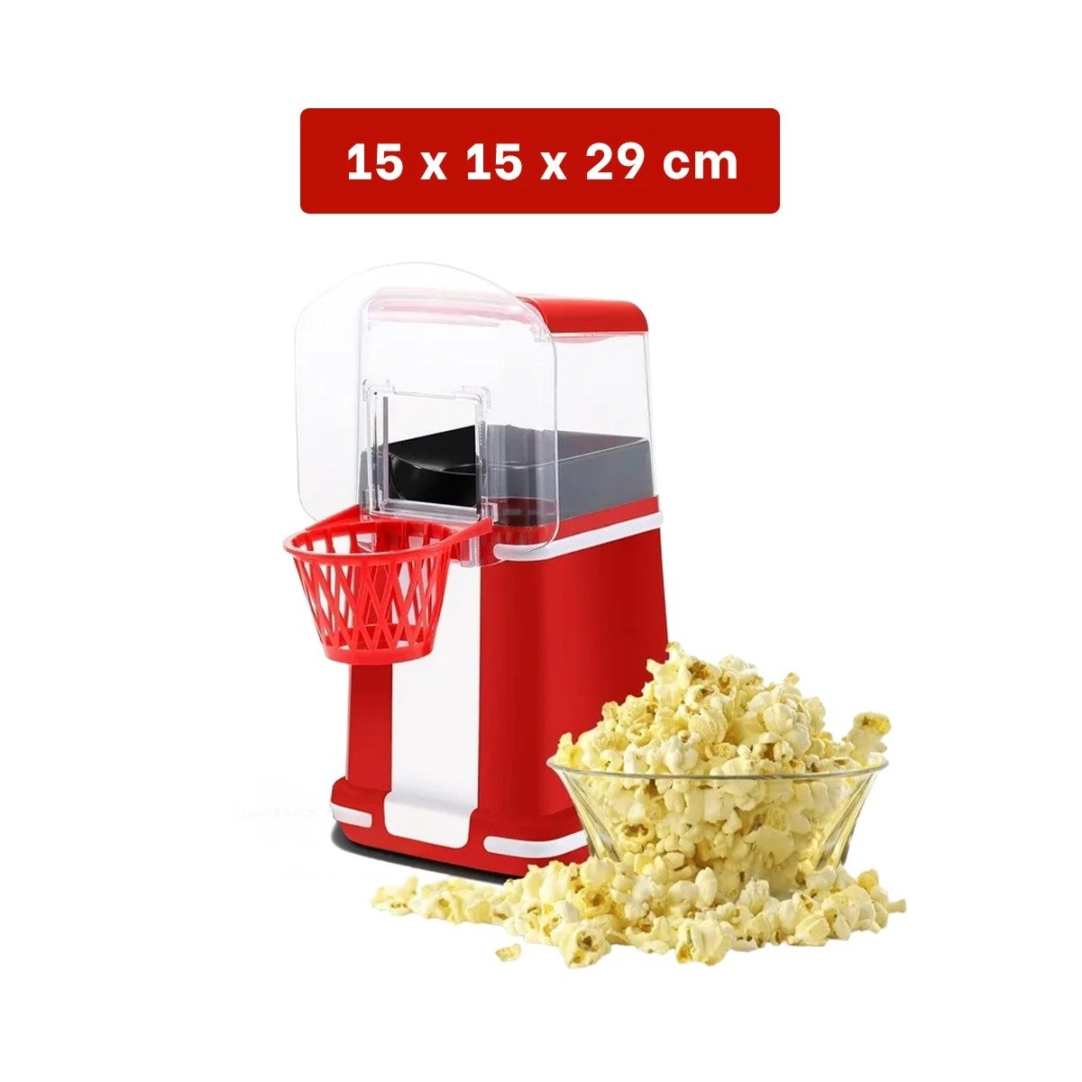 PACK4 PALOMITERA CASERA DE POP CORN TIPO BASQUET COLOR ROJO AMBIENTE RETRO Y+REGALO STICKER - 4