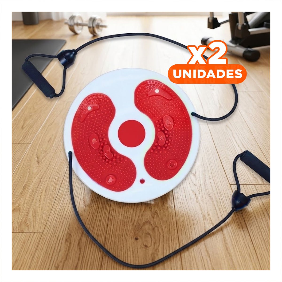 PACK2 TWISTER ROJO GIRATORIO CON LIGAS FIT PARA ABDOMEN Y+REGALO STICKER - 1