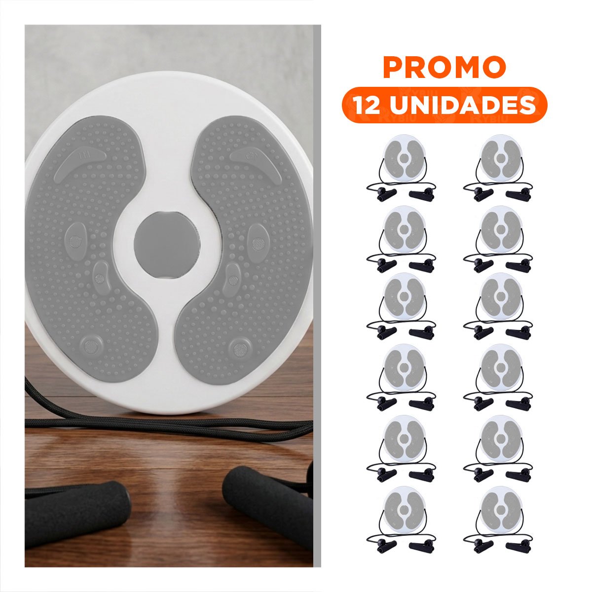 PACK12 TABLA FUNCIONAL DE ABDOMEN CON LIGAS FIT PLOMO Y+REGALO STICKER - 1