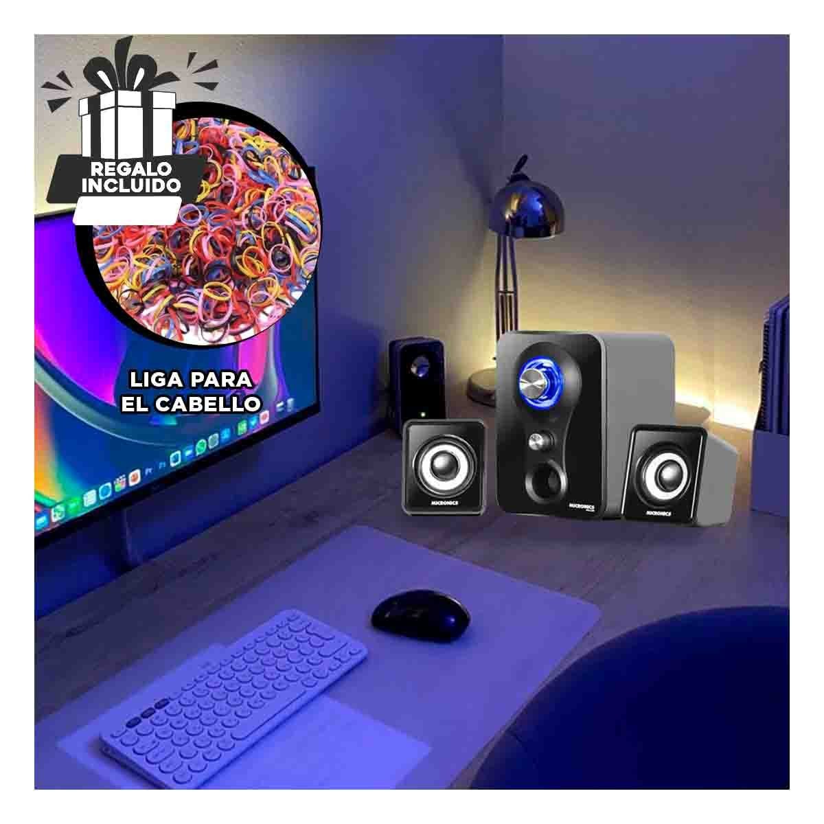 ALTAVOZ POTENTE DE PLASTICO NEGRO CON LUZ LED PARA FIESTAS EN CASA Y+PAPEL REGALO - 1