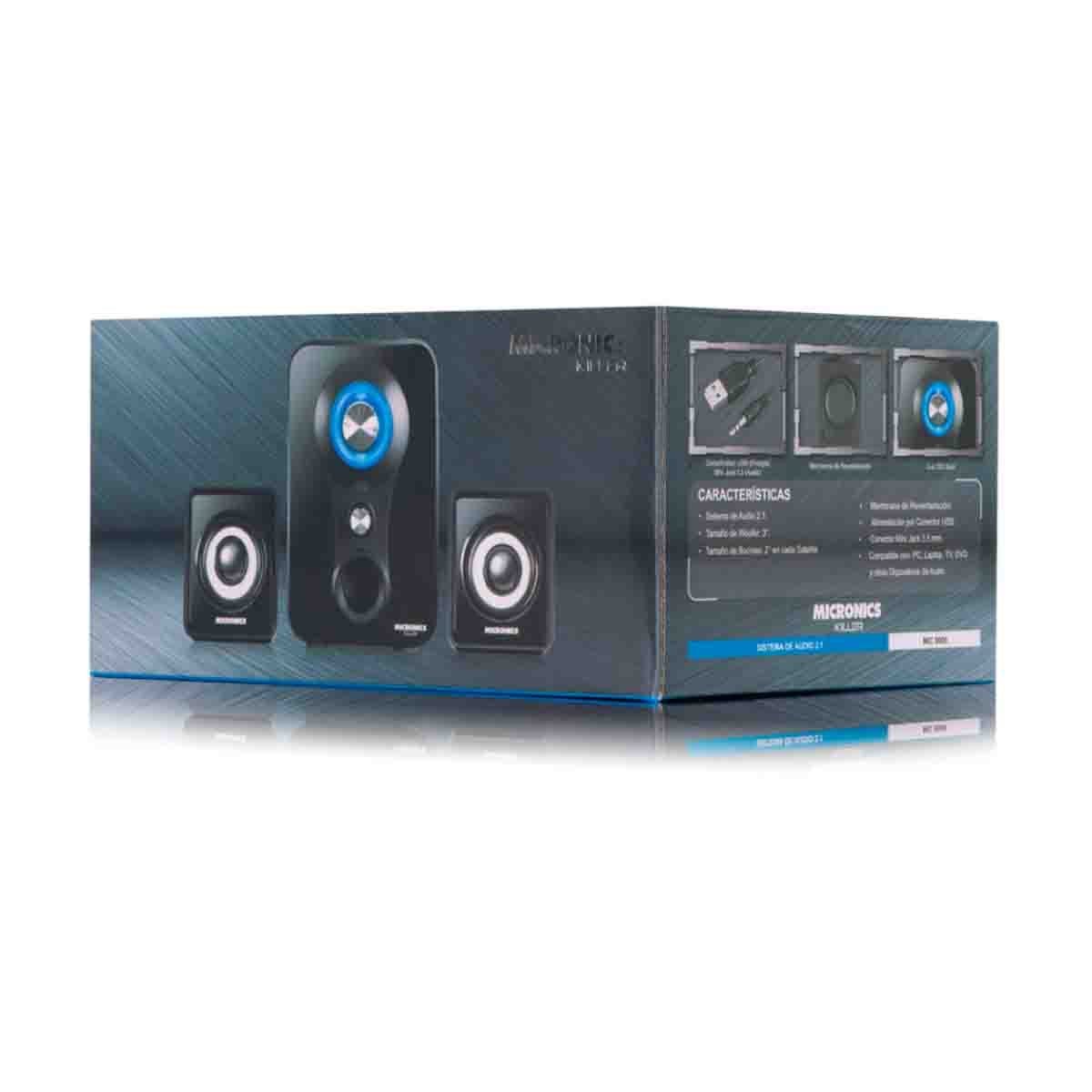 ALTAVOZ POTENTE DE PLASTICO NEGRO CON LUZ LED PARA FIESTAS EN CASA Y+PAPEL REGALO - 3