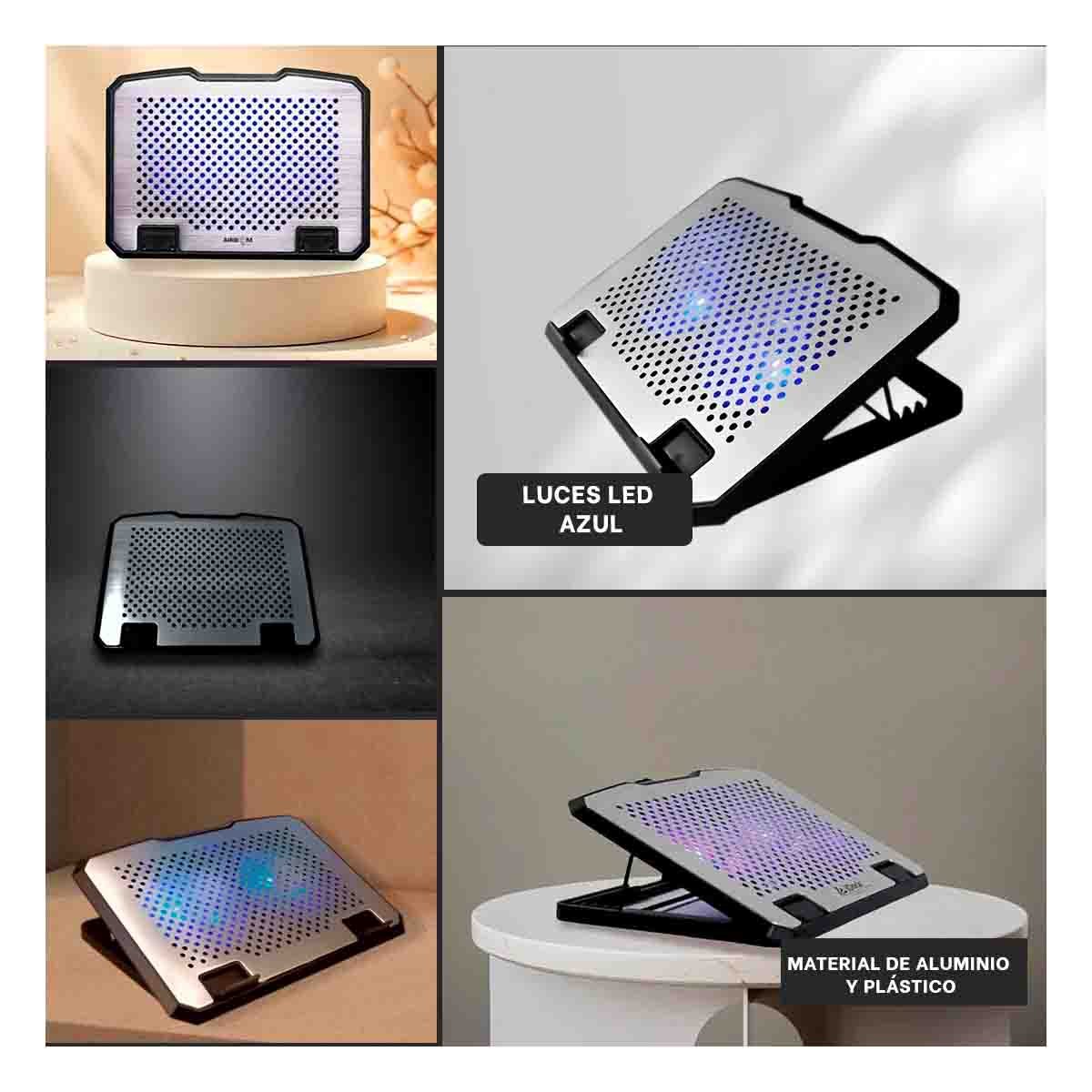 ELEVADOR DE TONO NEGRO BOREAL PARA LAPTOP CON DOBLE VENTILADOR FUERTE Y+POST IT - 1