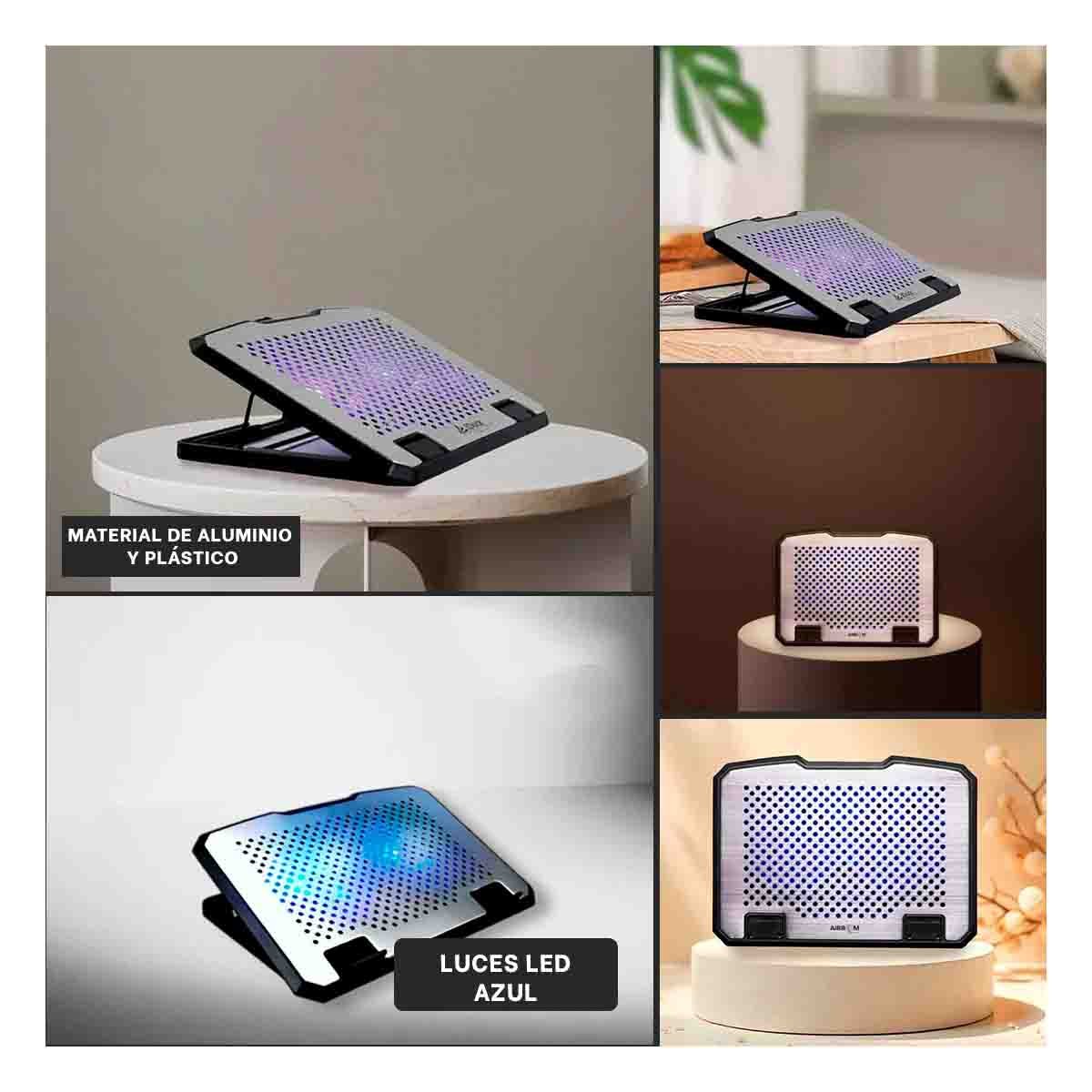 ELEVADOR DE TONO NEGRO BOREAL PARA LAPTOP CON DOBLE VENTILADOR FUERTE Y+POST IT - 5