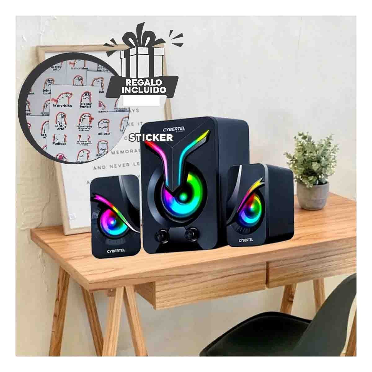 BOCINA POTENTE NEGRO DE PLASTICO PARA MUSICA EN EL HOGAR MODERNO Y+REGALO STICKER - 1
