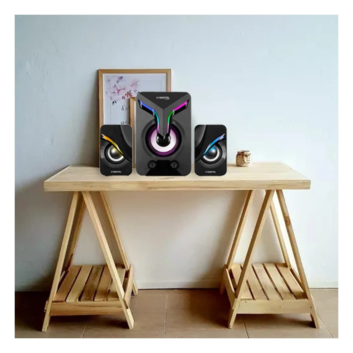 BOCINA POTENTE NEGRO DE PLASTICO PARA MUSICA EN EL HOGAR MODERNO Y+REGALO STICKER - 2
