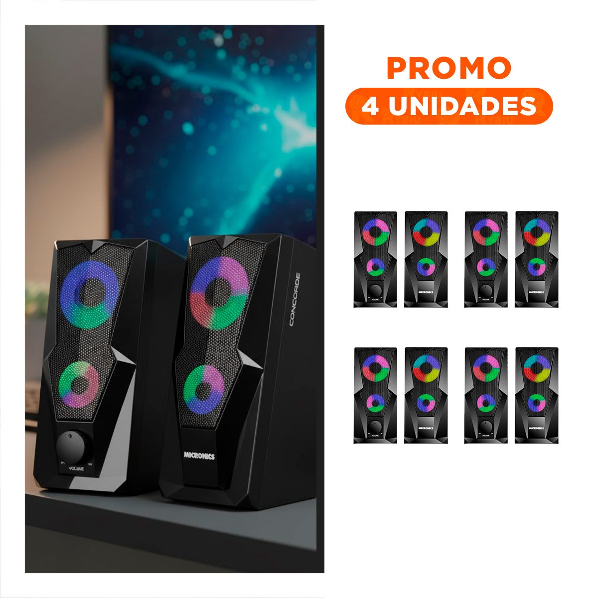 PACK4 REPRODUCTOR DE SONIDO NEGRO CON CABLE DE CARGA Y MANUAL USUARIO Y+REGALO STICKER - 1