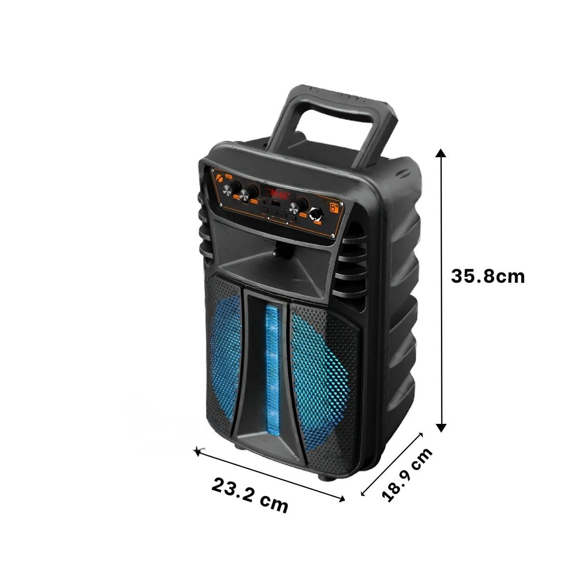 PACK4 ALTAVOZ DE PLASTICO DE 8 PULGADAS NEGRO CON MICROFONO DE GRAN ESTILO Y+PAPEL REGALO - 2