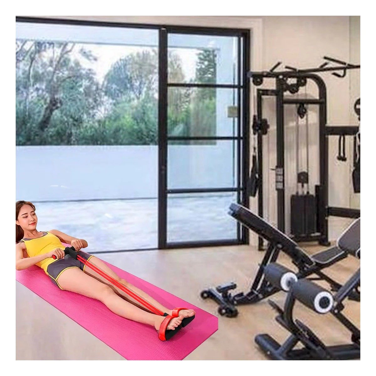 PACK2 CORREA PARA FITNESS CON PEDAL ROJO Y NEGRO Y+PAPEL REGALO - 2