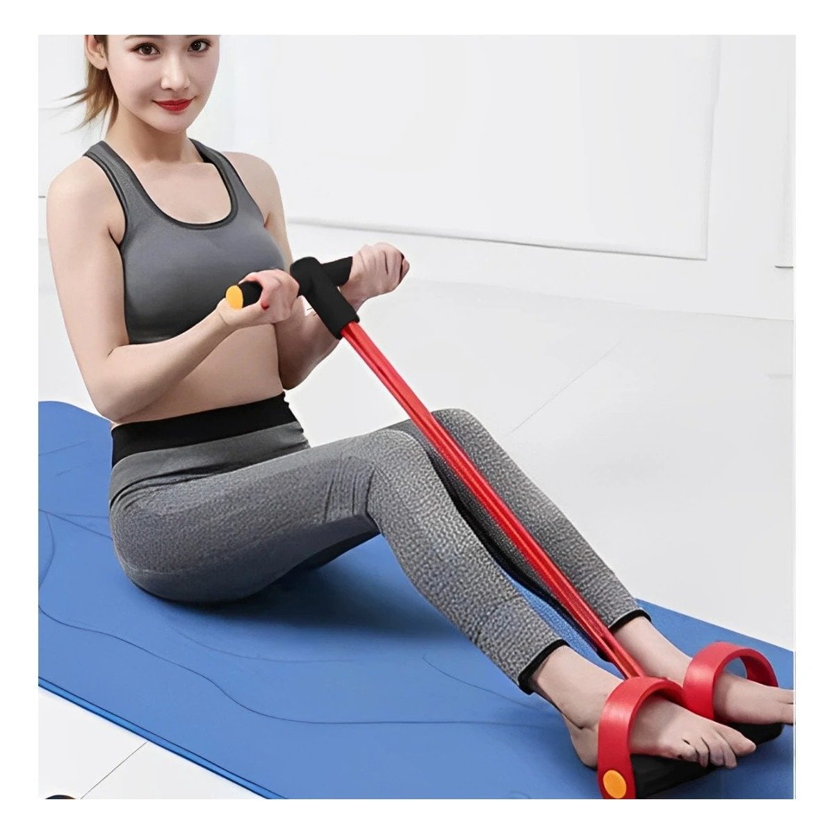 PACK2 CORREA PARA FITNESS CON PEDAL ROJO Y NEGRO Y+PAPEL REGALO - 5