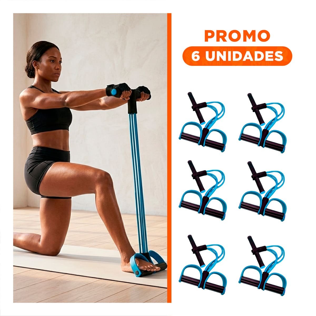 PACK6 CORREA PARA CASA CON PEDAL CELESTE Y NEGRO - 1