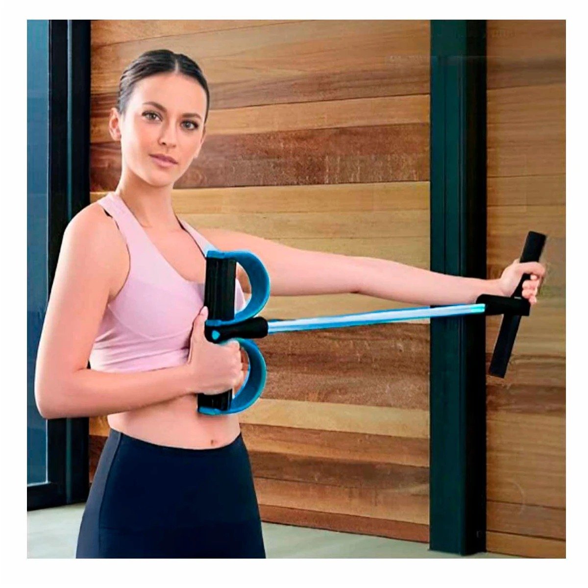 PACK2 TIRA PARA FITNESS CON PEDAL CELESTE Y NEGRO Y+REGALO STICKER - 5