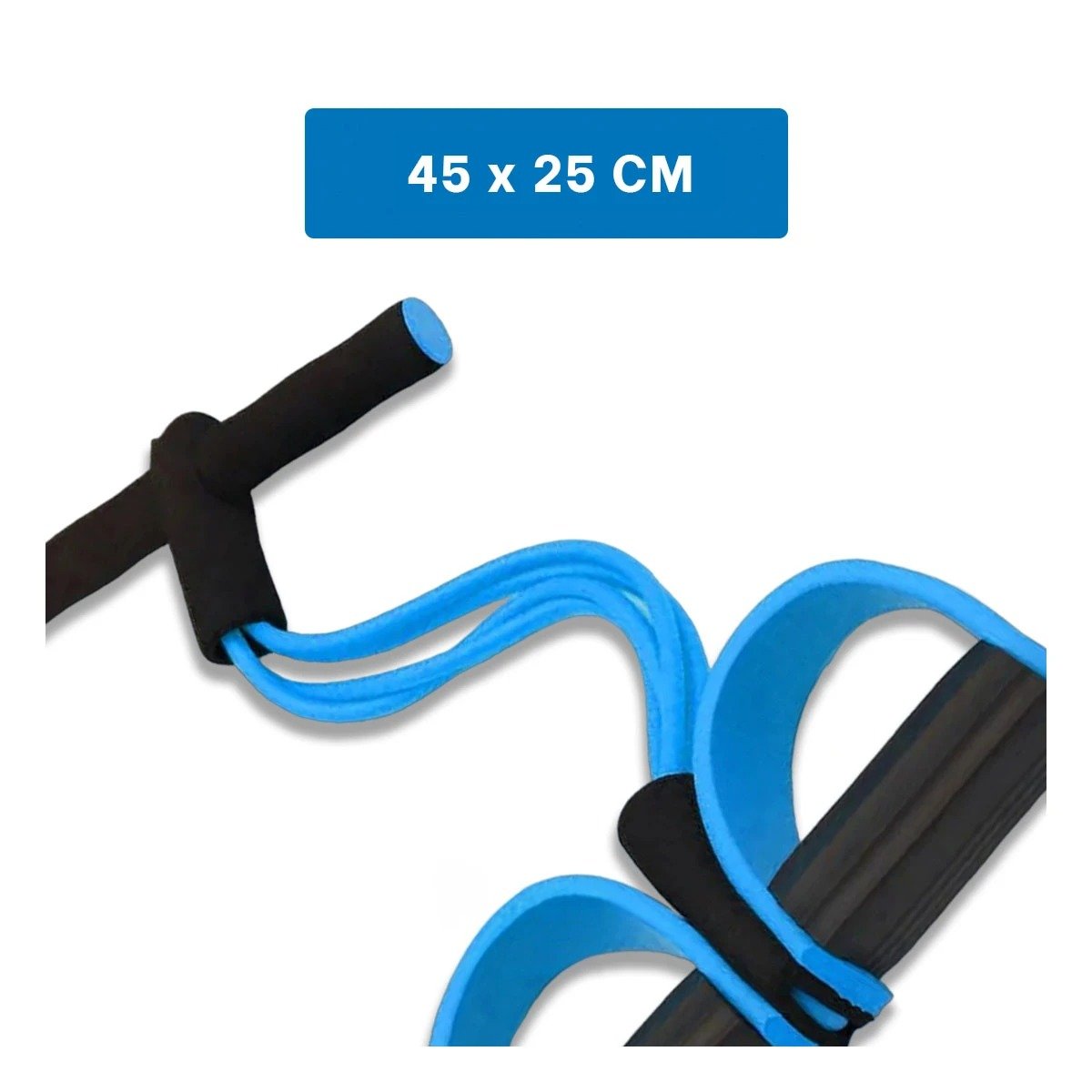 PACK12 CORREA ELASTICA CON PEDAL CELESTE Y NEGRO RESISTENTE Y+REGALO STICKER - 4