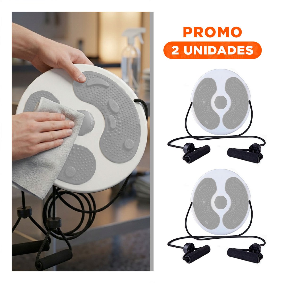 PACK2 BASE PLOMA GIRATORIA CON LIGAS FIT PARA ABDOMEN - 1
